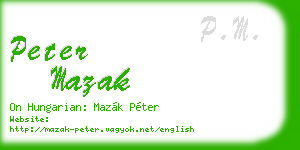 peter mazak business card