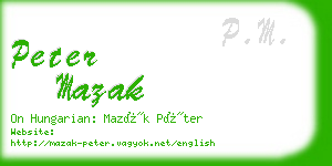 peter mazak business card